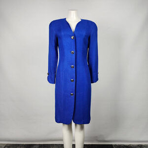 Elegant Blue Button-Down Dress